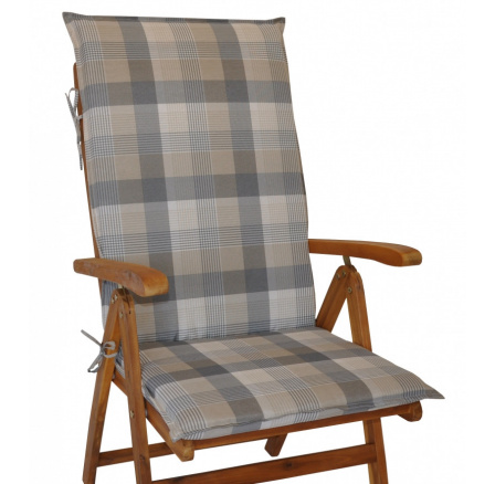 Vankúš pre záhradnú stoličku z teakového dreva UNI high - UNIKO sivá kocka