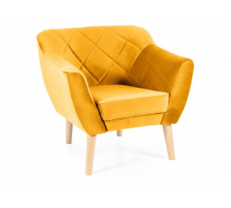 Kreslo KARO 1 VELVET, Curry Bluvel 68/Buk