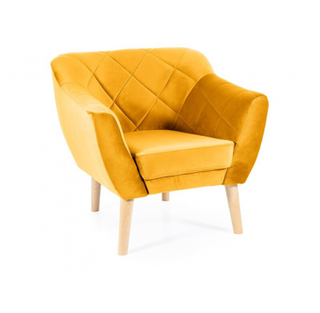Kreslo KARO 1 VELVET, Curry Bluvel 68/Buk