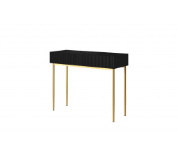 Toaletný stolík Nicole, matná čierna / zlaté nohy