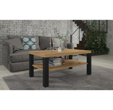 Konferenčný stolík SVEN 115x65 Artisan+Čierna Matná