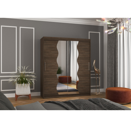 Posuvná skriňa so zrkadlom KANSAS 180 Choco+Choco