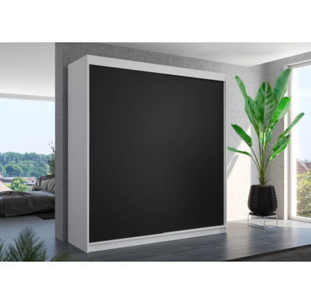 Posuvná skriňa TERECIA 200 Biela+Čierna