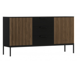 Meorati 150 Komoda čierna/Artesian Black Matte Oak, Artisan Oak 40x80