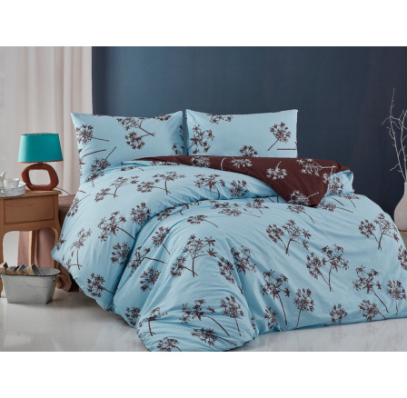 Obliečky bavlna 140x200, 70x90cm Liana modrá zipsový uzáver