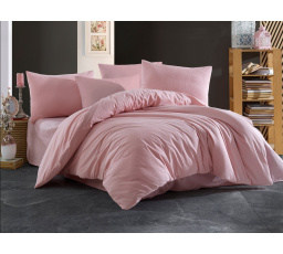 Obliečky krep UNI 140x200, 70x90cm Ružové hotelový uzáver