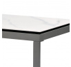 Konferenčný stôl, spekaná keramická doska 120x60, biely mramor, sivé kovové nohy