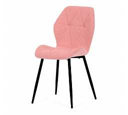 Jedálenská stolička, ružová látka, čierne kovové nohy