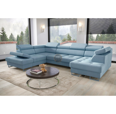 Rohová sedacia súprava GALAXY MAX II s funkciou spania 210x350x165 - modrá, ľavá Rohová sedacia súprava GALAXY MAX II s funkciou spania 210x350x165 - modrá, ľavá