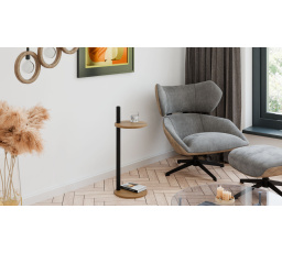 Pomocný stolík Claro okrúhly priemer 30 cm - rôzne farby na výber - Dub Lancelot, Čierny Mat