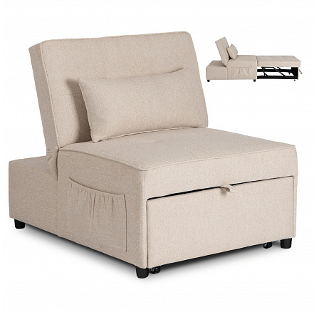 Rozkladacie kreslo IBERIS 80 cm na spanie Béžové