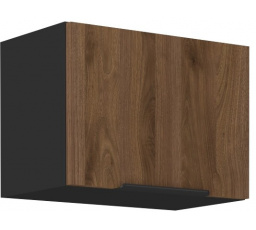 Horná skrinka MONZA - 50 GU-36 1F, Čierna mat/Orech