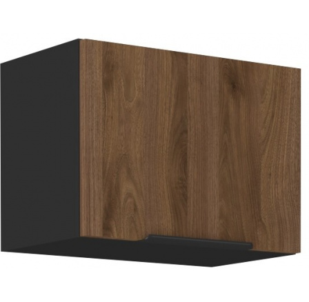 Horná skrinka MONZA - 50 GU-36 1F, Čierna mat/Orech