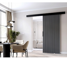 Posuvné dvere STANDART MIX L70, Sivá/Čierna