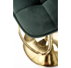 Barová stolička H120, Zlatá/Tmavozelená