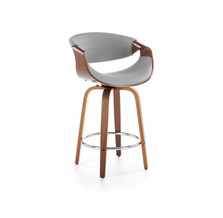 Barová stolička H123, Sivá/Orech