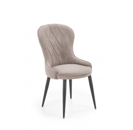 Jedálenská stolička K366 Velvet, Béžový Bluvel 40/Čierna Jedálenská stolička K366 Velvet, Béžový Bluvel 40/Čierna