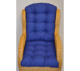 Vankúš pre ratanové kreslo - modrá látka