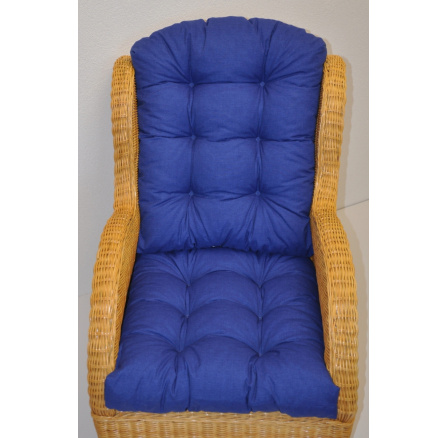 Vankúš pre ratanové kreslo - modrá látka