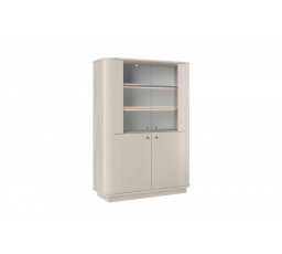 VESPER VITRÍNA 103 4D - kašmír mdf / kašmír / zlaté úchyty / sokel