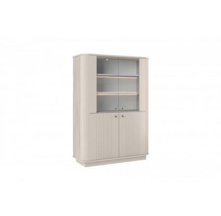 VESPER VITRÍNA 103 4D - kašmír mdf / kašmír / zlaté úchyty / sokel VESPER VITRÍNA 103 4D - kašmír mdf / kašmír / zlaté úchyty / sokel