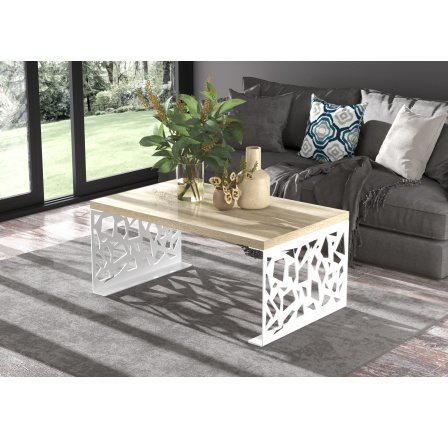 Konferenčný stolík SEMARA 100x60 Biela+Sonoma