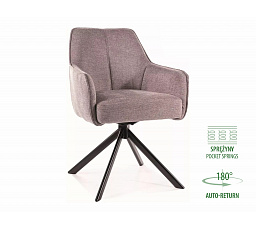 Jedálenská otočná stolička NOTTI s pružinovým sedákom, Brego sivá 07/Čierna