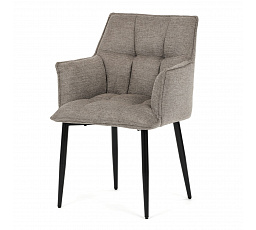 Stolička jedálenská, hnedá vodoodpudivá látka, čierny matný lak, kovové nohy