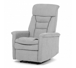 TV a relaxačné kreslo s elektrickým ovládaním, poťah strieborná látka