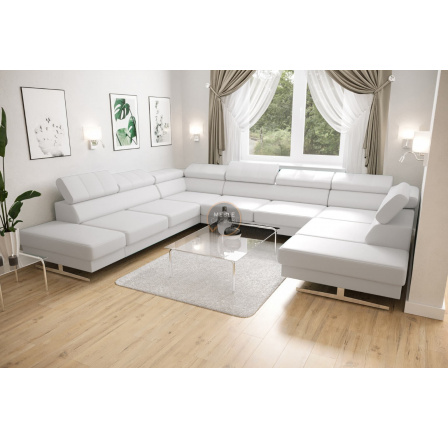 Rohová sedacia súprava EMPORIO MAX I 300X350X220 - ľavá, Eko koža biela