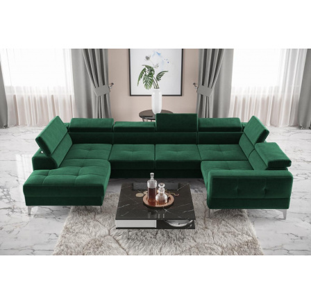 Rohová sedacia súprava TOSCANIA MAX I 170x350x185 cm - zelená, pravá