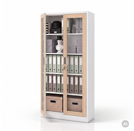 AMELIAN skriňa ECO: BIELA RAL9003 + DUB SONOMA V1850*Š900*H400