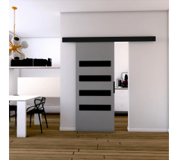 Posuvné dvere STANDART MIX F70, sivo-čierna