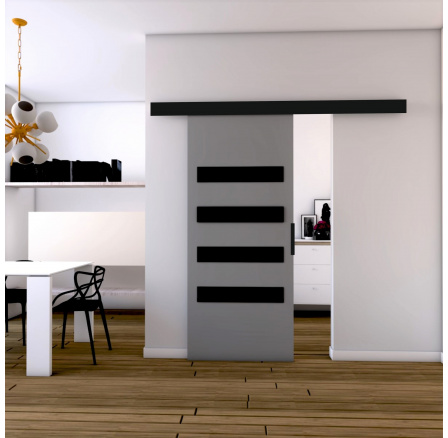 Posuvné dvere STANDART MIX F70, sivo-čierna Posuvné dvere STANDART MIX F70, sivo-čierna