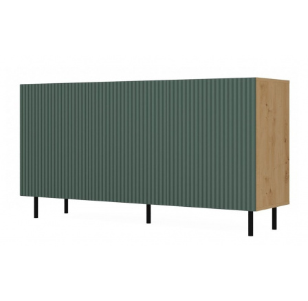 Komoda KARIS 3D-L, Dub artisan/zelená Komoda KARIS 3D-L, Dub artisan/zelená