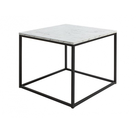 stôl AROZ LAW/69 mramor carrara biely/čierny kovový rám