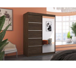 Posuvná skriňa so zrkadlom LIMBO 150 Choco+Choco