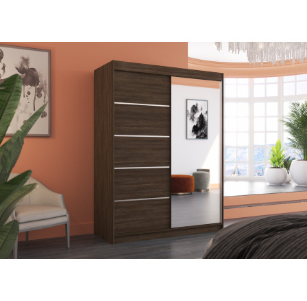 Posuvná skriňa so zrkadlom LIMBO 150 Choco+Choco