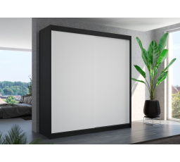 Šatníková skriňa s posuvnými dverami TERECIA 200 Čierna+Biela