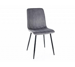 Jedálenská stolička ALAN VELVET, sivý Bluvel 14/čierny mat