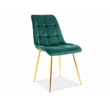 Jedálenská stolička CHIC VELVET, zelený Bluvel 78/zlatá