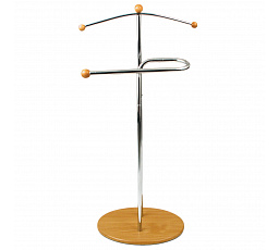 Nemý sluha, výška 110 cm, masívne drevo z kaučukovníka, morenie svetlá čerešňa, chrómový kov, nos