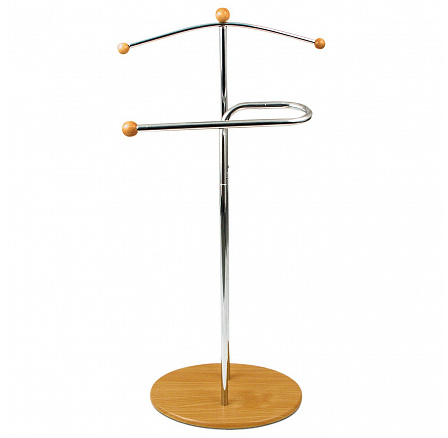 Nemý sluha, výška 110 cm, masívne drevo z kaučukovníka, morenie svetlá čerešňa, chrómový kov, nos