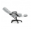 Kancelárske stoličky s podnožkou, svetlosivá látka, PC mechanizmus s aretáciou