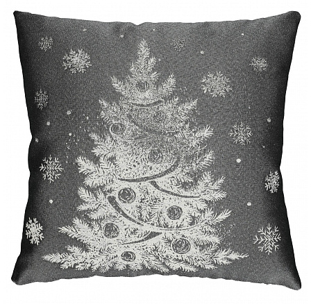Polštář s výplní - šedý vánoční motiv, 100% polyester, 45 x 45 cm Polštář s výplní - šedý vánoční motiv, 100% polyester, 45 x 45 cm