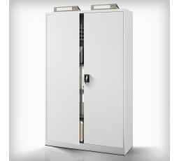 Sivá kovová kancelárska skriňa na dokumenty JAN II, 1150 x 1850 x 400 mm