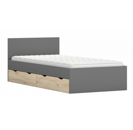 Posteľ - JOY II 36, Sivá/Dub Artisan