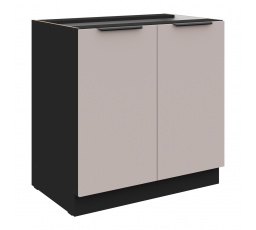 Dolná skrinka ARONA - 80 D 2F BB, Čierna mat/Kašmír