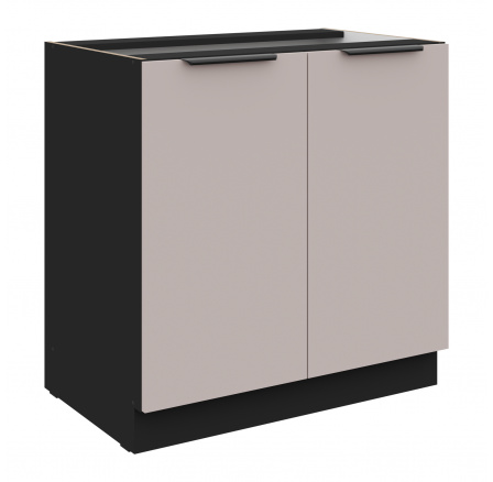 Dolná skrinka ARONA - 80 D 2F BB, Čierna mat/Kašmír