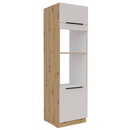 Kuchyňská skříň pro vestavnou troubu a mikrovlnku SOLEA - 60 DPM-210 2F, Dub Artisan/Kašmír Kuchyňská skříň pro vestavnou troubu a mikrovlnku SOLEA - 60 DPM-210 2F, Dub Artisan/Kašmír